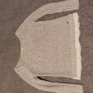 Hollister Grey Sweater with lace trim